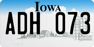 IA license plate ADH073