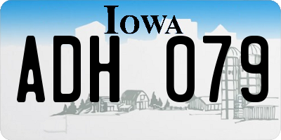 IA license plate ADH079
