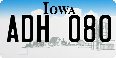 IA license plate ADH080