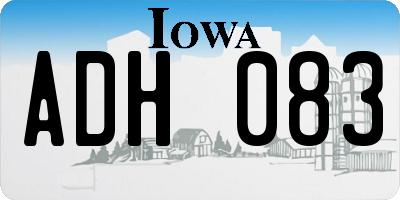 IA license plate ADH083