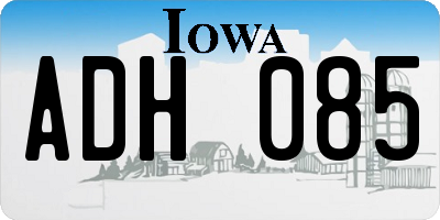 IA license plate ADH085