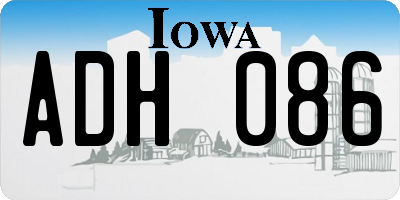 IA license plate ADH086