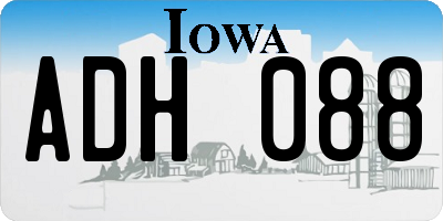 IA license plate ADH088