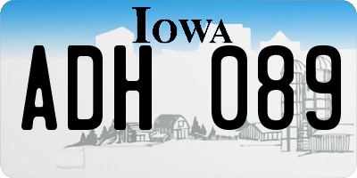 IA license plate ADH089