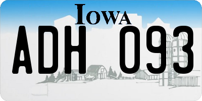 IA license plate ADH093