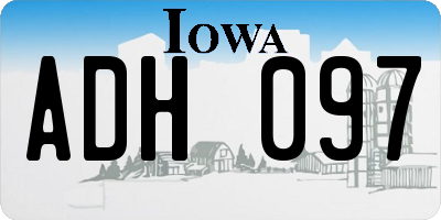 IA license plate ADH097