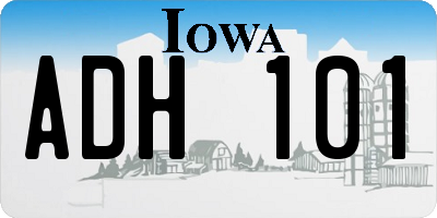 IA license plate ADH101