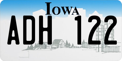 IA license plate ADH122