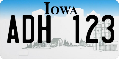 IA license plate ADH123