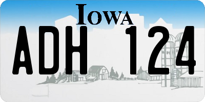 IA license plate ADH124