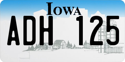 IA license plate ADH125