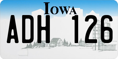 IA license plate ADH126
