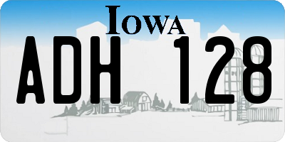 IA license plate ADH128