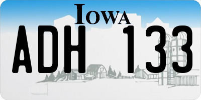 IA license plate ADH133