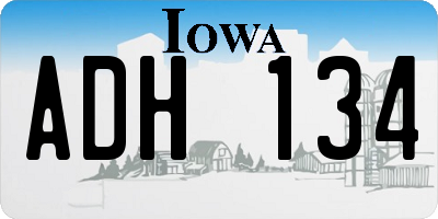IA license plate ADH134