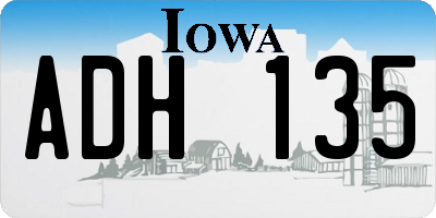 IA license plate ADH135