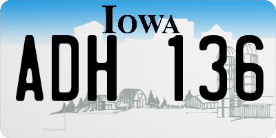 IA license plate ADH136