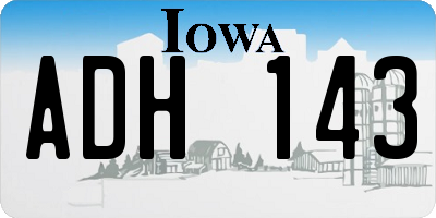 IA license plate ADH143