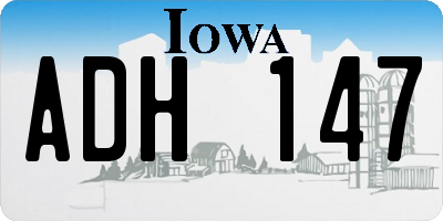 IA license plate ADH147