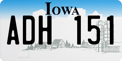 IA license plate ADH151