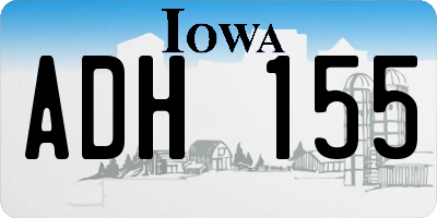 IA license plate ADH155