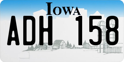 IA license plate ADH158
