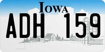 IA license plate ADH159