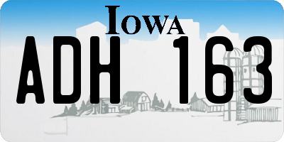 IA license plate ADH163
