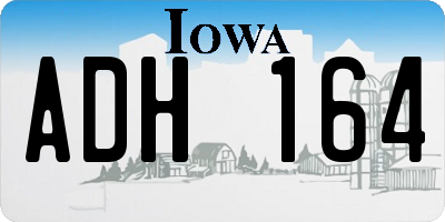 IA license plate ADH164