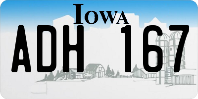 IA license plate ADH167