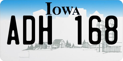 IA license plate ADH168