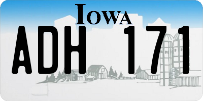 IA license plate ADH171