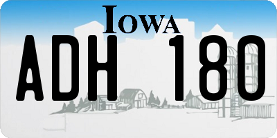 IA license plate ADH180