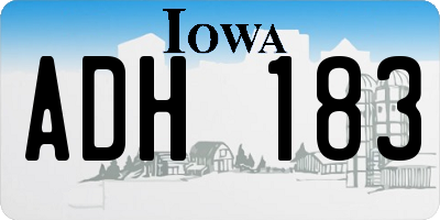 IA license plate ADH183