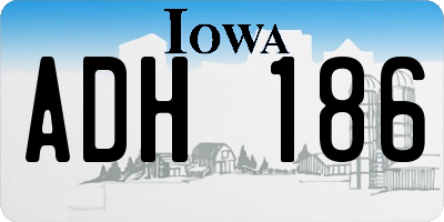IA license plate ADH186