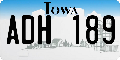 IA license plate ADH189