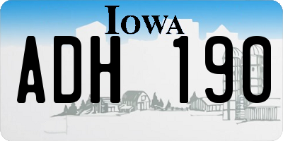 IA license plate ADH190