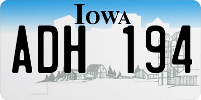 IA license plate ADH194
