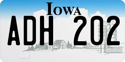 IA license plate ADH202