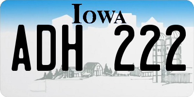 IA license plate ADH222