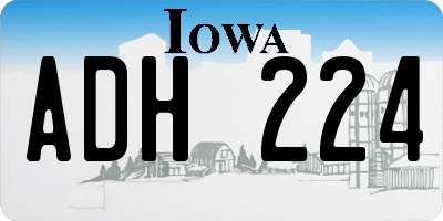 IA license plate ADH224