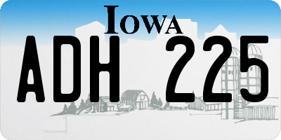 IA license plate ADH225