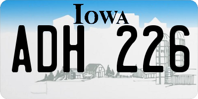 IA license plate ADH226