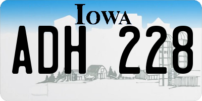 IA license plate ADH228