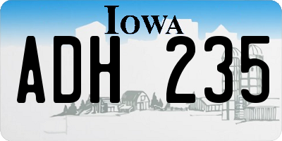 IA license plate ADH235