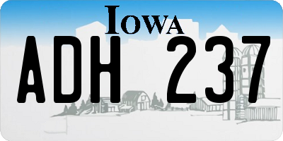 IA license plate ADH237