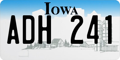IA license plate ADH241