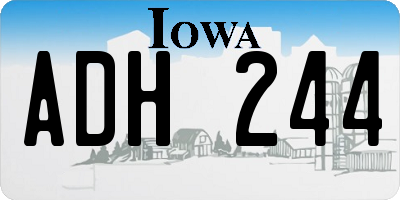 IA license plate ADH244