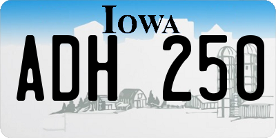 IA license plate ADH250