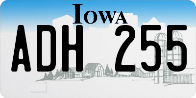 IA license plate ADH255